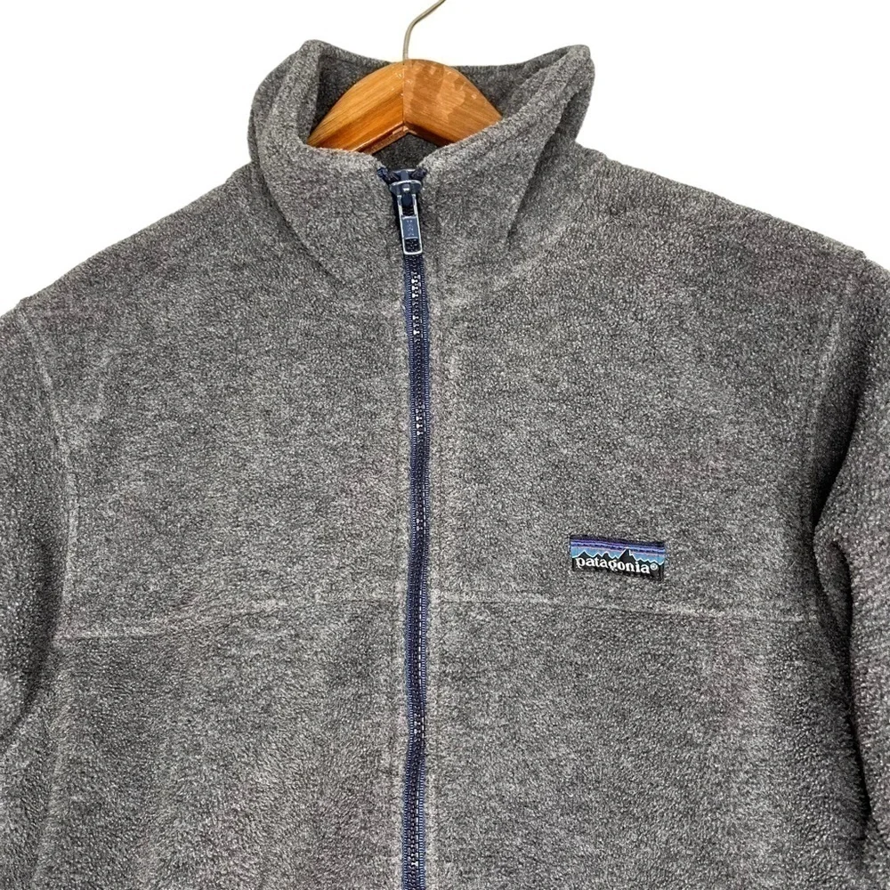 Vintage Patagonia  Grey Fleece Thick Full Zip Jacket Bomber Made In USA